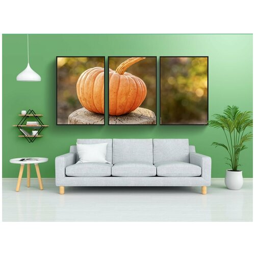 фото Набор модулных постеров для интерьера "тыква, осень, уборка урожая" 60x90 см. в тубусе, без рамки lotsprints