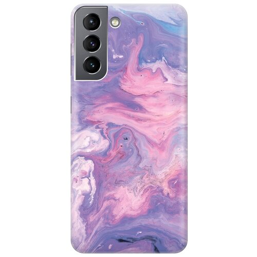 фото Ультратонкий силиконовый чехол-накладка для samsung galaxy s21 с принтом "purple marble" gosso
