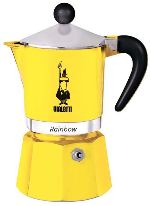 Гейзерная кофеварка Bialetti Rainbow, 130 мл, 130 мл, yellow