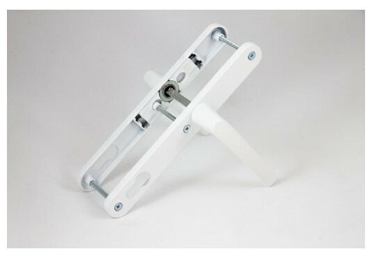 фото Ручка профильная на планке для ПВХ и аллюминевых дверей 85 мм белая