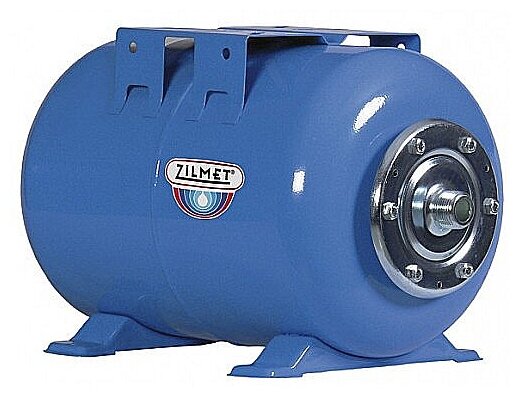 Гидроаккумулятор горизонтальный синий Zilmet ULTRA-PRO - 80л. (PN10, мемб. бутил, фланец стальной)