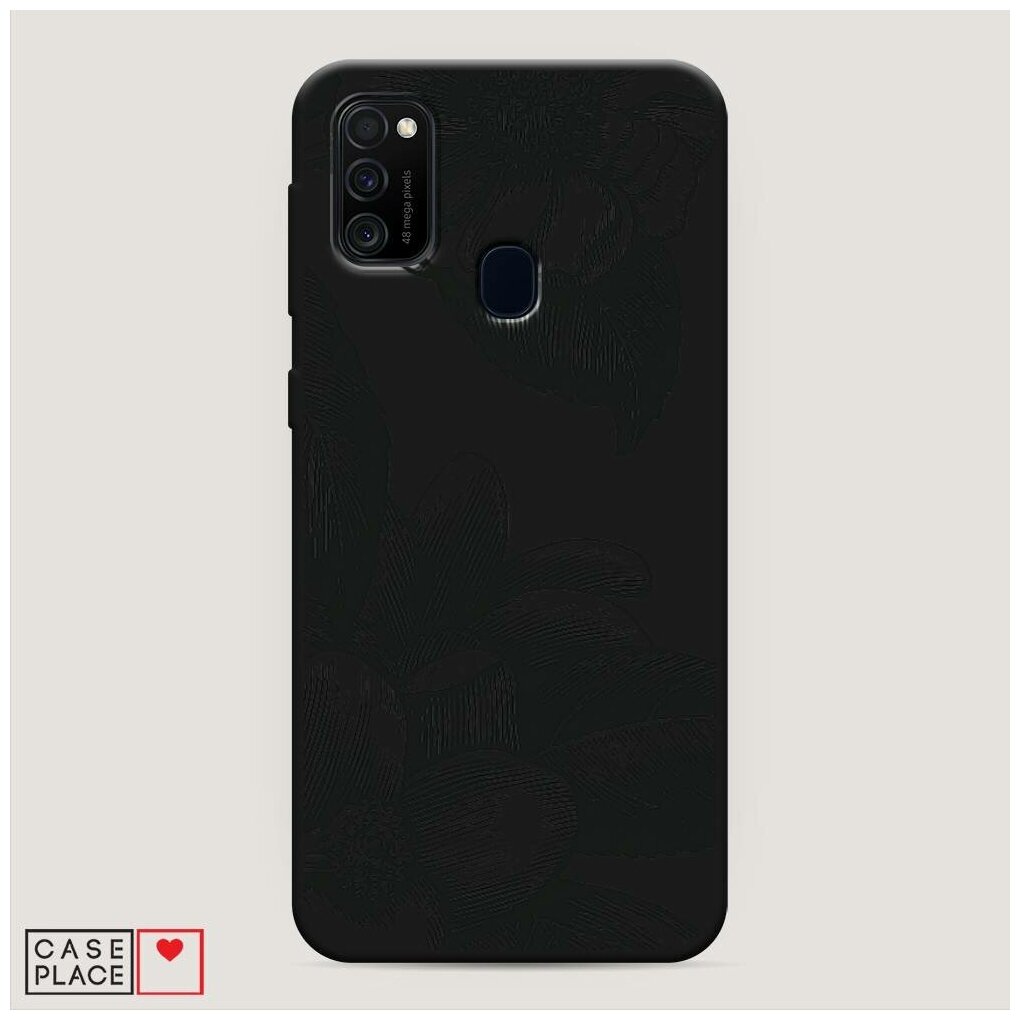 Матовый силиконовый чехол "Цветы тату" на Samsung Galaxy M21 / Самсунг Галакси М21