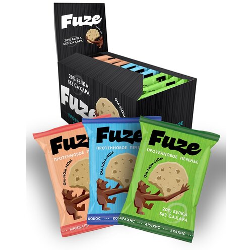 Печенье Fuze протеиновое печенье, 360 г, 360 мл, ореховый микс