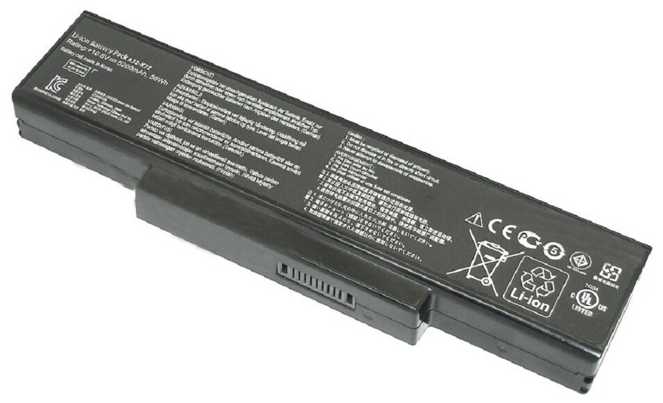 Аккумуляторная батарея для ноутбука Asus K72 (A32-K72) 10,8V 56Wh черная