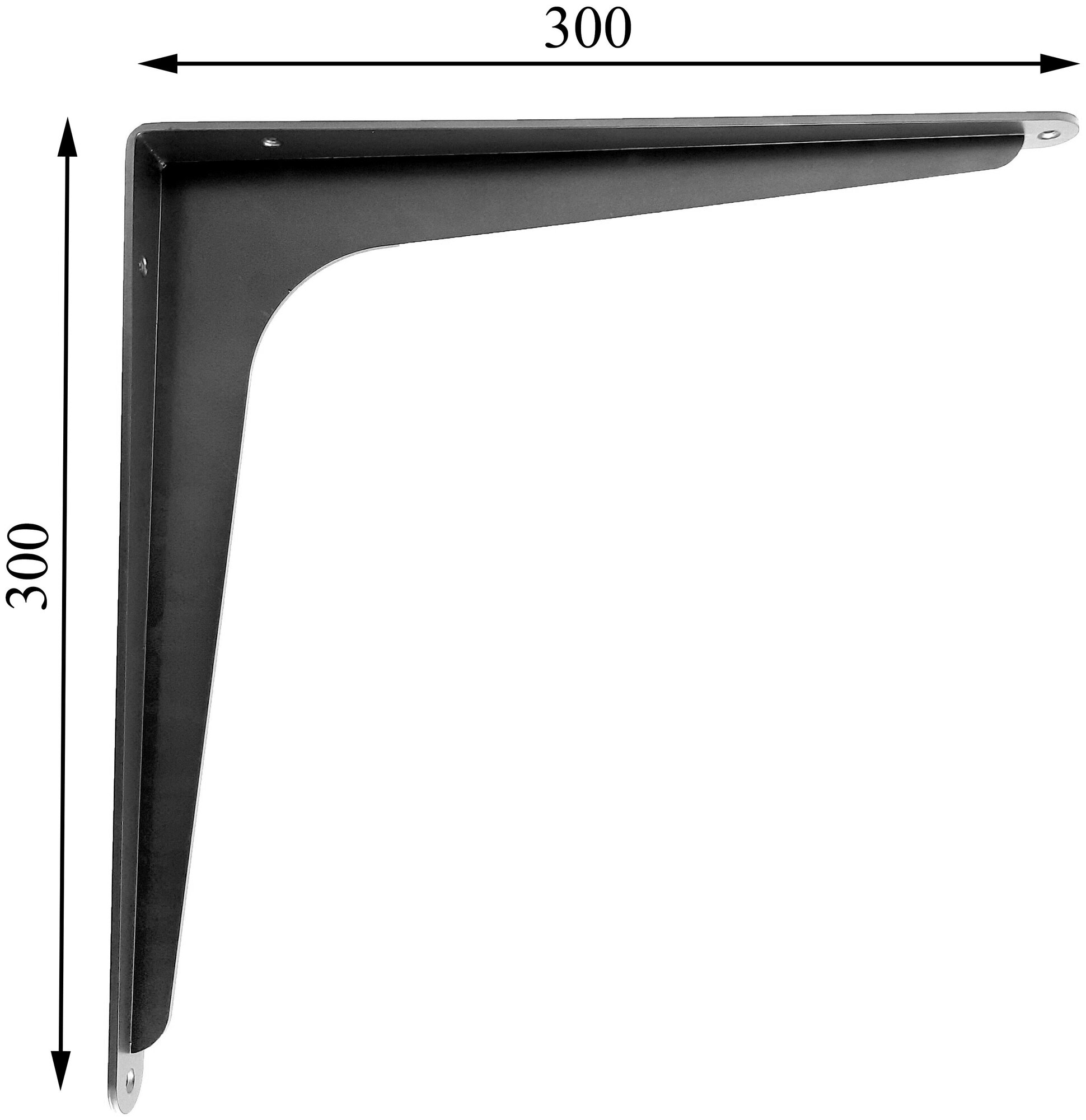 Кронштейн усиленный «Консоль 300», 1 шт. 30х30х5 см. 0,8 Черный - фотография № 6