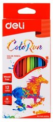 Карандаши цветные Deli ColoRun EC00100 трехгран. пластик 12цв. коробка/европод.