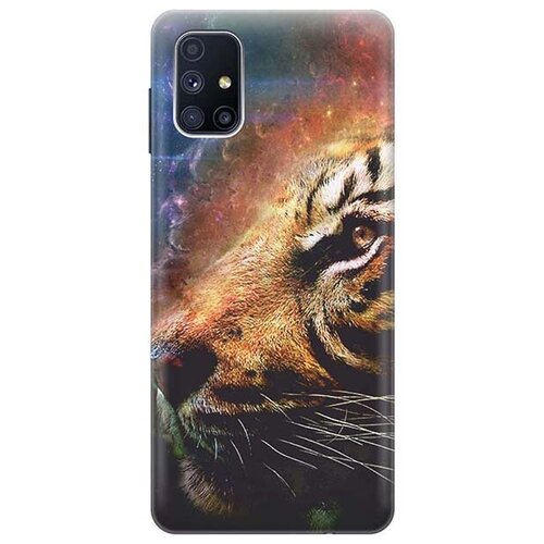 ультратонкий силиконовый чехол накладка для samsung galaxy s5 с принтом космический тигр Ультратонкий силиконовый чехол-накладка для Samsung Galaxy M51 с принтом Космический тигр