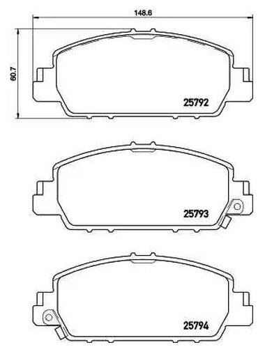 Дисковые тормозные колодки передние NISSHINBO NP8026 (4 шт.)