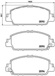 Дисковые тормозные колодки передние NISSHINBO NP8026 для Honda (4 шт.)