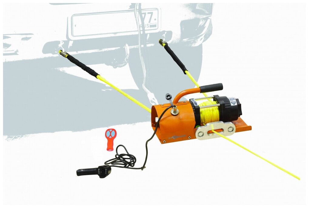 Лебедка электрическая переносная для кроссоверов (SUV) и Снегоходов стократ SN 45 S 12V с синтетическим тросом и всем необходимым такелажем (в сумке)