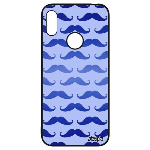 фото Ударопрочный чехол для мобильного // huawei y6 2019 // "усы" месье мистер, utaupia, голубой