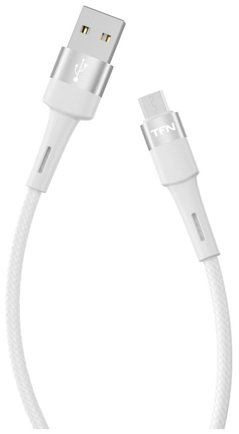 Кабель TFN microUSB Envy 1.2m нейлон wht - фото №3