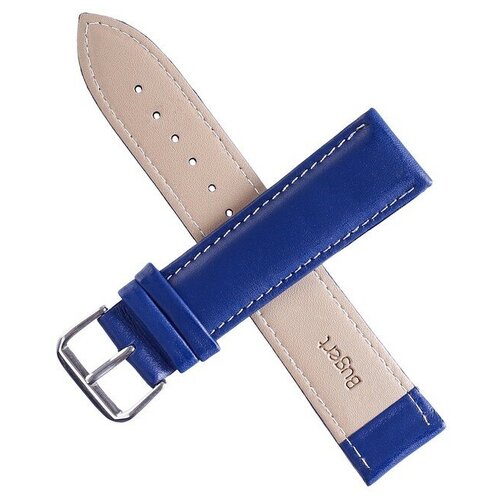фото ___ ремешок для часов "bugert" 20 мм, натуральная кожа, l=20 см,темно-синий