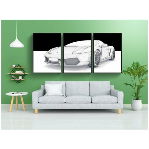 фото Набор модулных постеров для интерьера "lamborghini, gallardo, спортивная машина" 60x90 см. в тубусе, без рамки lotsprints