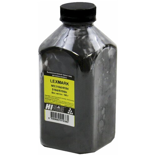 Тонер Hi-Black для Lexmark MS310d/410d/510d/610dn, Bk, 160 г, банка тонер tomoegawa для lexmark ms310d 310dn 410d 410dn ms810dn тип lx 09 bk 2x10 кг коробка