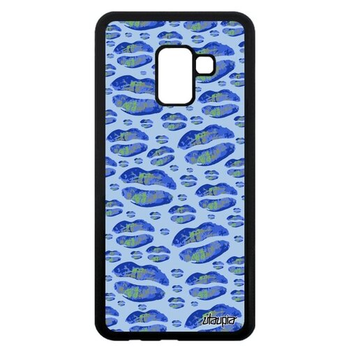 фото Необычный чехол на телефон // samsung galaxy a8 2018 // "губы" абстрактный впечатление, utaupia, голубой
