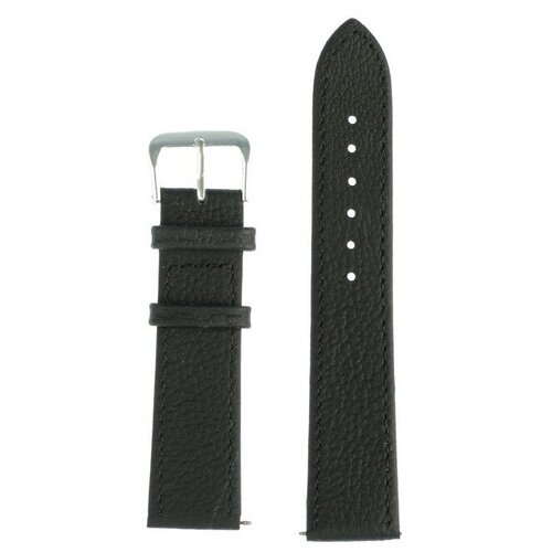 фото Ооо все товары 1 ремешок для часов, 20 мм, длина 20 см, натуральная кожа, черный с тиснением