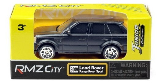 Машина металлическая RMZ City 1:64 Land Rover Range Rover Sport, без механизмов, черный матовый (344009SM)