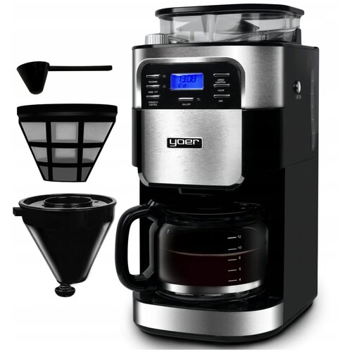 Кофеварка капельная yoer Burrio черный серебристый 3572500₽