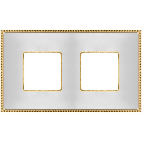 FEDE Рамка на 2 пост, гор/верт, цвет Matt Chrome + Bright Gold (NEW BELLE EPOQUE METAL) рамка fede belle epoque metal на 1 пост graphite bright gold