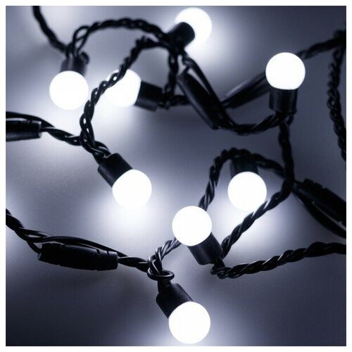 Светодиодная гирлянда ARD-BALL-CLASSIC-D17.5-10000-BLACK-100LED WHITE (230V, 7W) (Ardecoled, IP65)