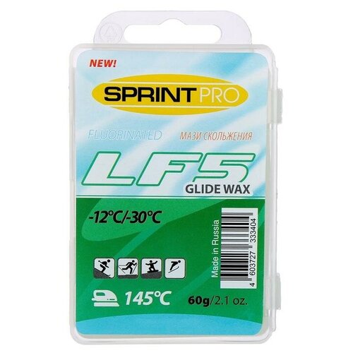 Парафин SPRINT PRO, LF5 Green, 60г, -12 -30°C парафин sprint pro lf5 green 60г 12 30°c
