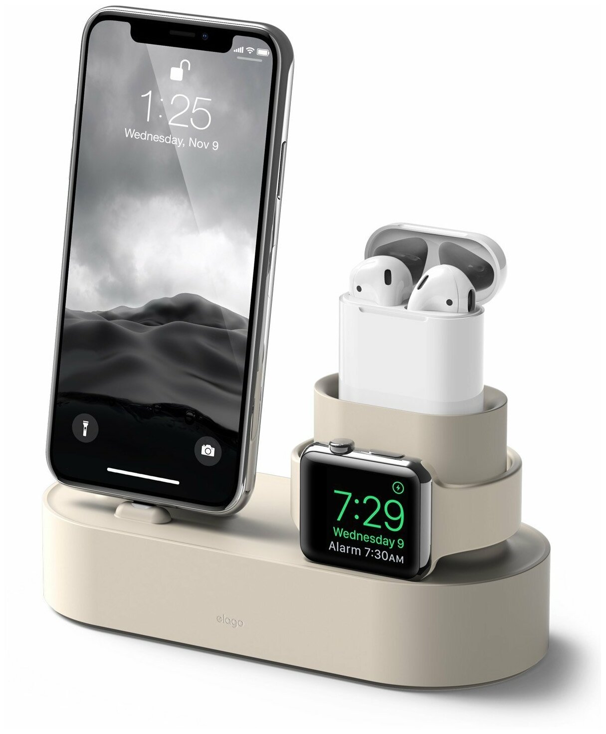Док-станция Elago Charging Hub 3 in 1 для устройств Apple, бежевый