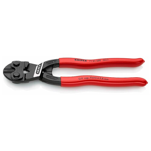 фото Knipex cobolt® болторез компактный, 200 мм, рез: мягкая проволока d 6 мм, проволока средней твёрдости d 5.2 мм, твёрдая проволока d 4 мм, рояльная струна (hrc 59) d 3.6 мм, чёрный, 1к ручки