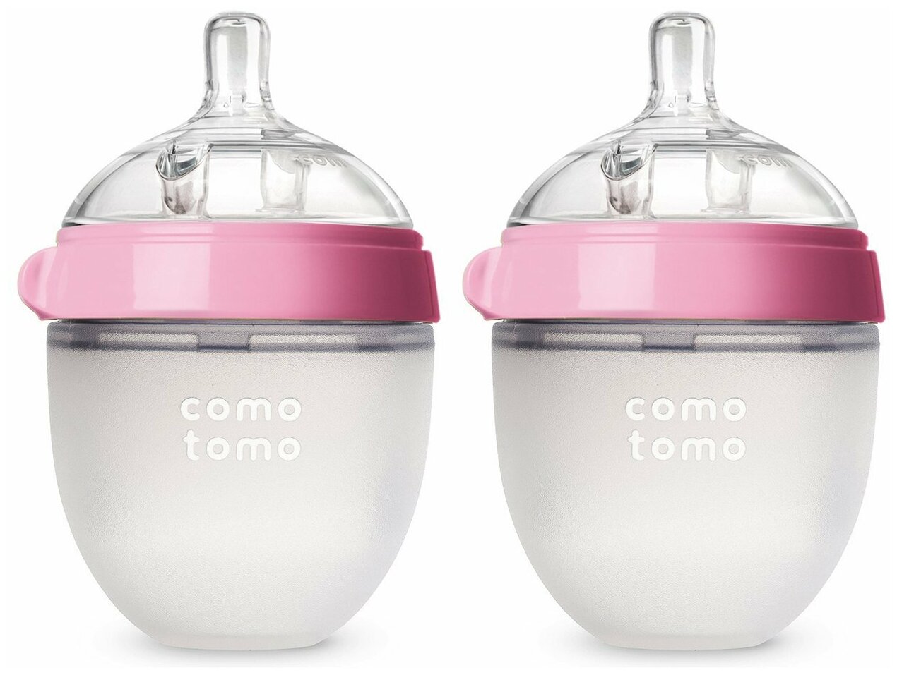 Comotomo Natural Feel Baby Bottle Набор из двух бутылочек для кормления, розовый 150 мл