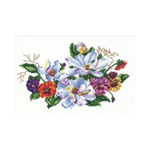 фото Набор для вышивания чудесная игла №108 40-08 магнолия 25х16 см 2 шт.