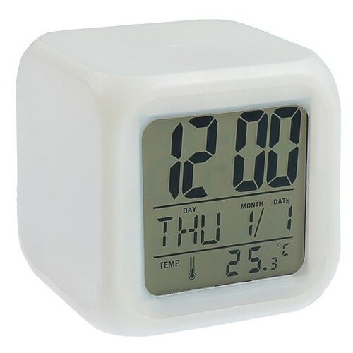 Будильник LB-03 дата температура белый 78500₽