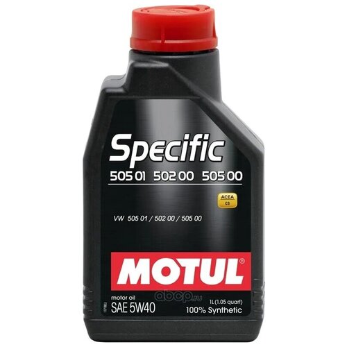 фото Масло моторное motul specific 50501 50200 5w40 acea a3/b4/с3 синт. для vw 505.01-502.00-505.00, ford wss m2c 917a (1л