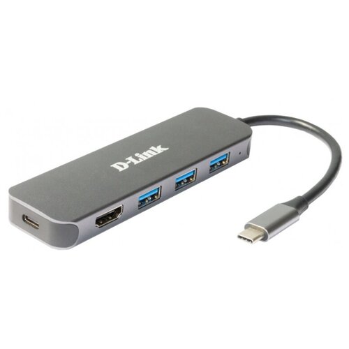 Концентратор USB 30 D-Link DUB-2333A1A темно-серый 377000₽