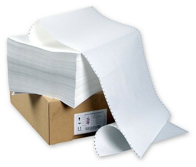 Перфорированная бумага Promega 420мм 1-сл, шаг12 , бел.100%, НП, 2000л/уп ProMega jet 8420