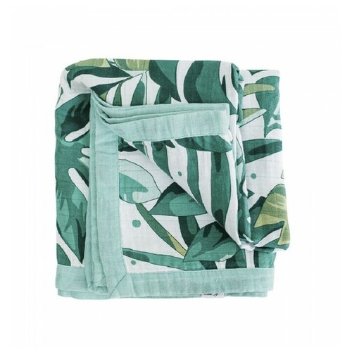 одеяло муслиновое Одеяло Tommy Lise Roaming Mangrove 701335 106х106 см зеленый/белый