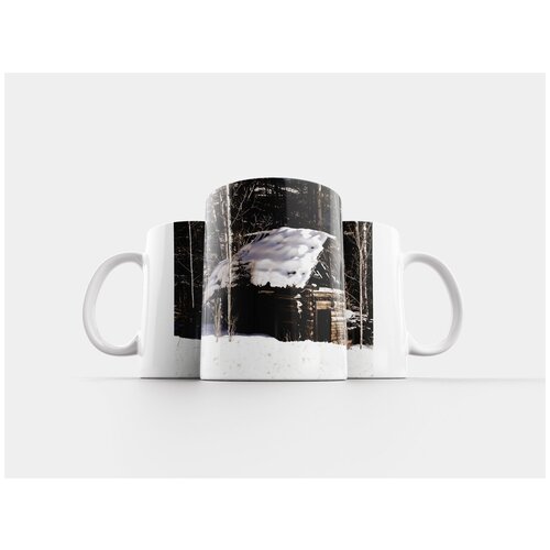 фото Кружка "старый бревенчатый домик, зима, снег" 320 мл lotsprints