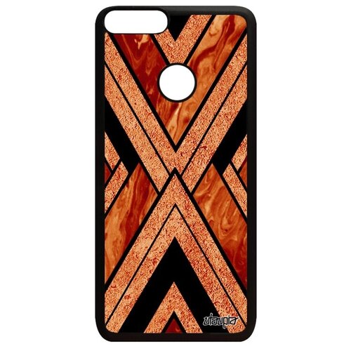 фото Противоударный чехол на // huawei p smart 2018 // "икс-орнамент" вершина рельеф, utaupia, оранжевый