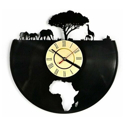 Настенные часы из виниловой пластинки Африка