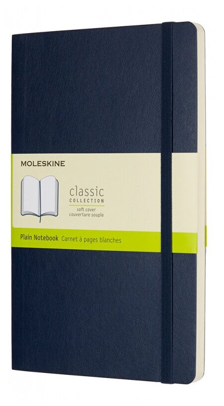 Блокнот Moleskine CLASSIC SOFT QP618B20 Large 130х210мм 192стр. нелинованный мягкая обложка синий са