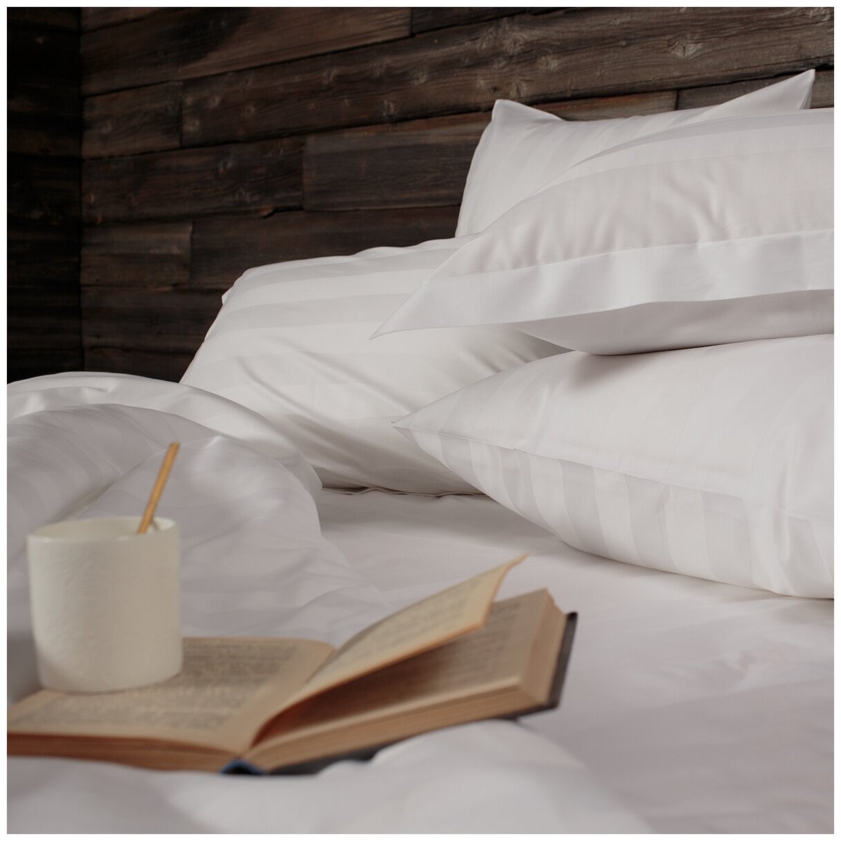 Комплект постельного белья La Prima постельное бельё мако-сатин белоснежный, размер 2 спальный (175x215см) - фото №6