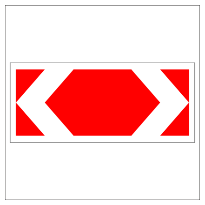 Дорожный знак 1.34.3 «Направление поворота», типоразмер 1 (500х1160) световозвращающая пленка класс Ia (прямоугольник)