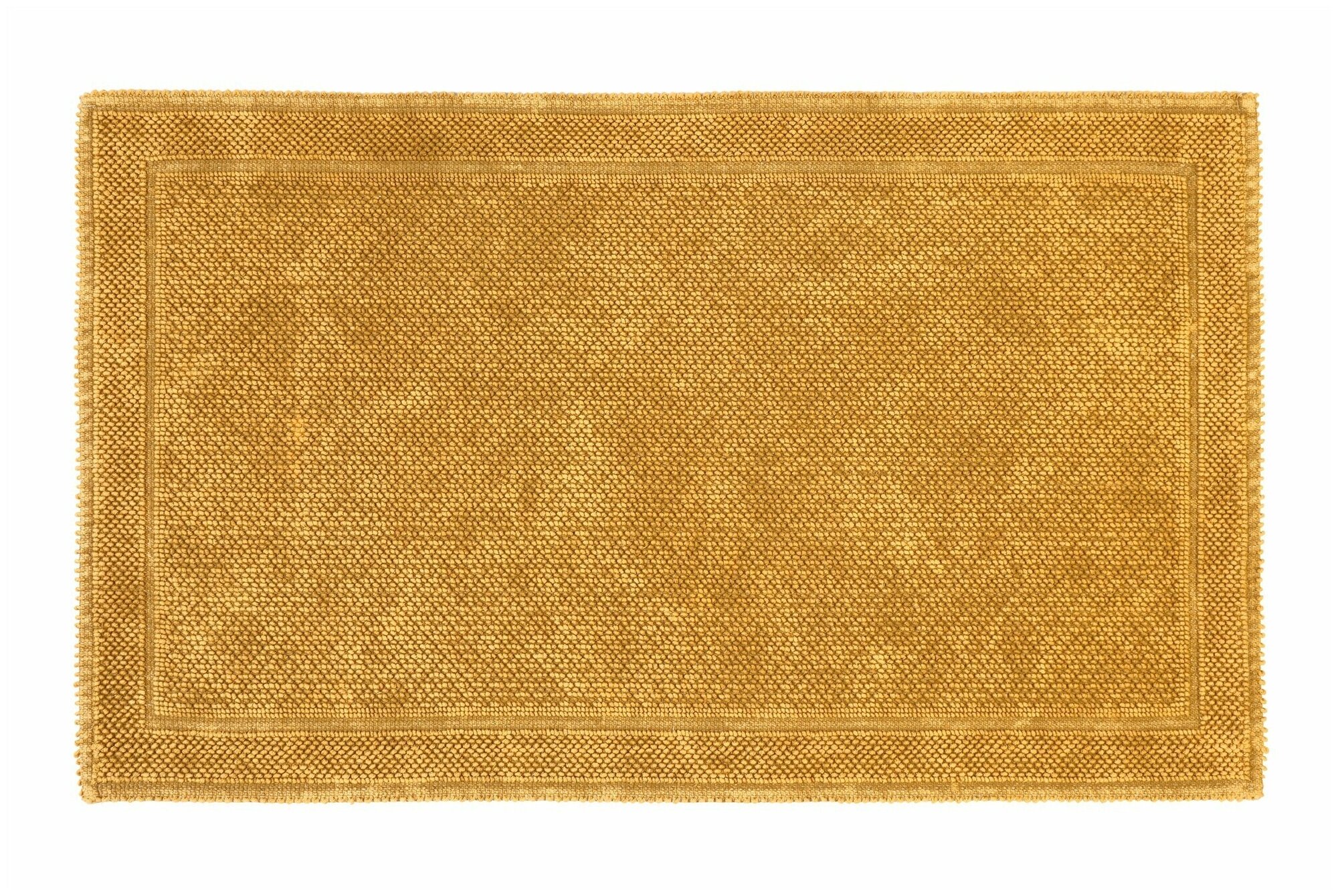 Ковер на пол безворсовый хлопковый 70x120 см, Alize, Турция, Stoned, горчичный - фотография № 1