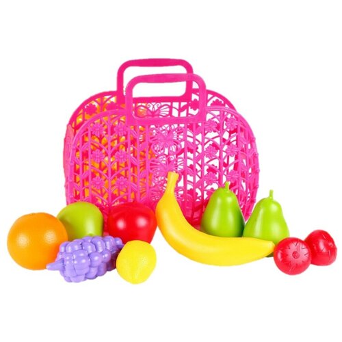фото Набор фрукты в корзинке, 11 предметов, ц. розовый технок