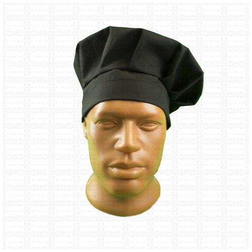 Класический головной убор для повара выполнен из смесовой ткани с сеткой 35% CO 65% PE 120 гр/м2 Цвет: черный/черная сетка