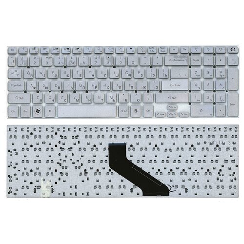 Клавиатура для ноутбука Gateway NV55S NV57H NV75S NV77H TS45 серебристая 1637₽