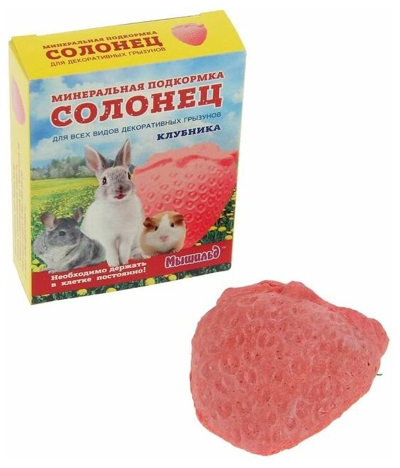 Солонец "Клубника" для грызунов, 50 г, коробка 2472058