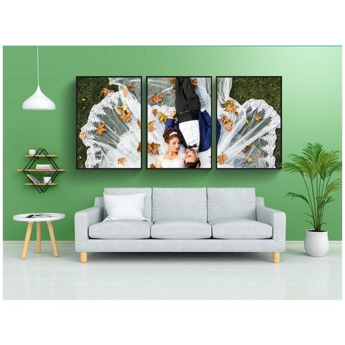 фото Набор модулных постеров для интерьера "гамк, жених, цветок" 60x90 см. в тубусе, без рамки lotsprints