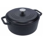 Жаровня с крышкой Victoria Cast Iron, чугун эмалированный, 5.7 л, 26 см - изображение