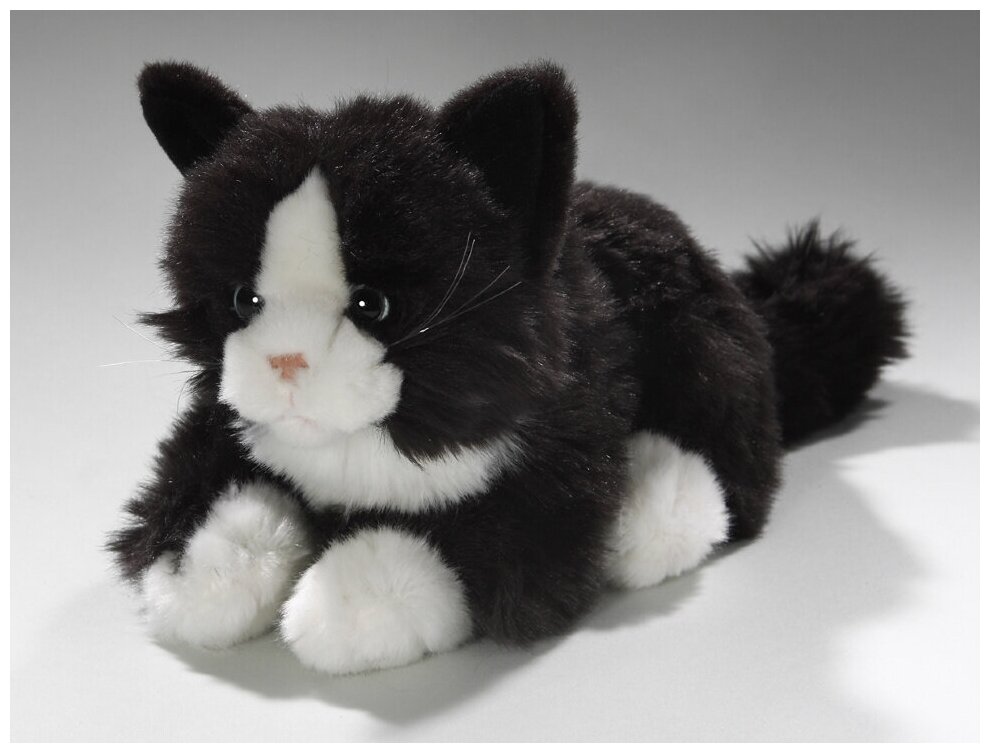 Мягкая игрушка LEOSCO Котёнок чёрно-белый 22 см