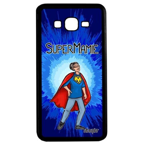 фото Противоударный чехол на смартфон // samsung galaxy grand prime // "супербабуля" юмор бабушка, utaupia, синий